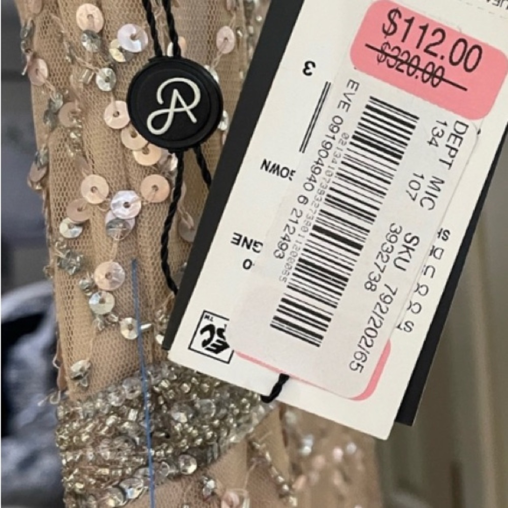 Mother of the Bride champagne formal gown. Originally from Dillards.